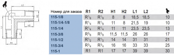Уголок с наружной конической резьбой